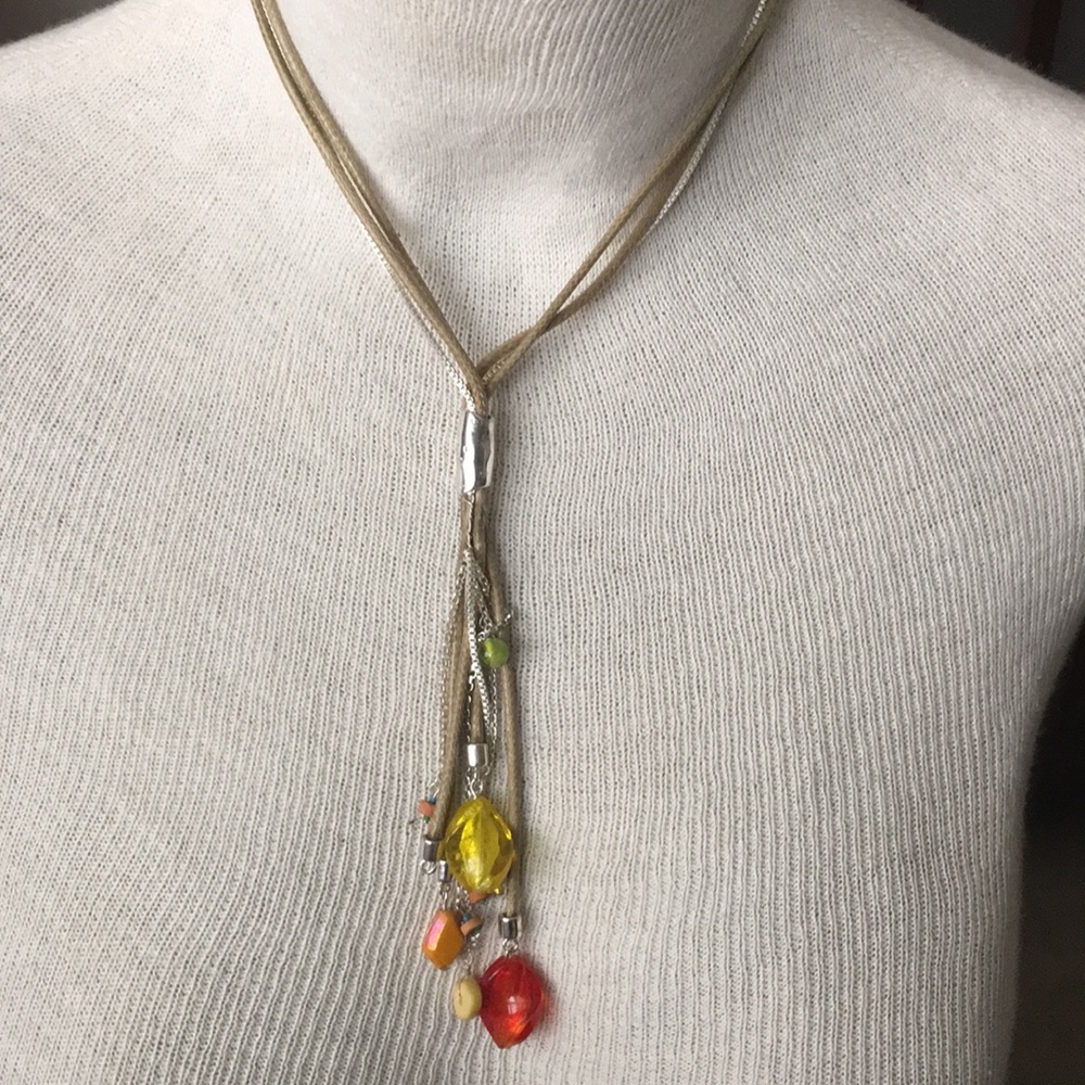 Chico’s tassel cord jeweled necklace